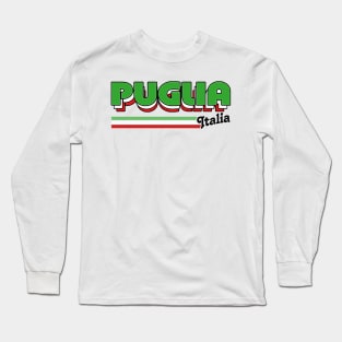 Puglia, Italia /// Retro Typography Design Long Sleeve T-Shirt